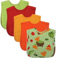 5-Pack Organic Cotton 4 in 1 Reversible Bibs