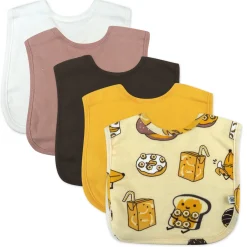 5-Pack Organic Cotton 4 in 1 Reversible Bibs