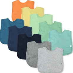 10-Pack Organic Cotton 4 in 1 Reversible Bibs