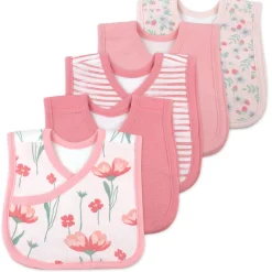 5-Pack Organic Cotton 4 in 1 Reversible Bibs