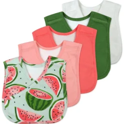 5-Pack Organic Cotton 4 in 1 Reversible Bibs