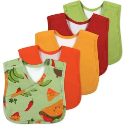 5-Pack Organic Cotton 4 in 1 Reversible Bibs