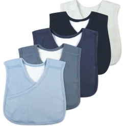 5-Pack Organic Cotton 4 in 1 Reversible Bibs