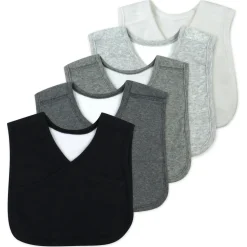 5-Pack Organic Cotton 4 in 1 Reversible Bibs