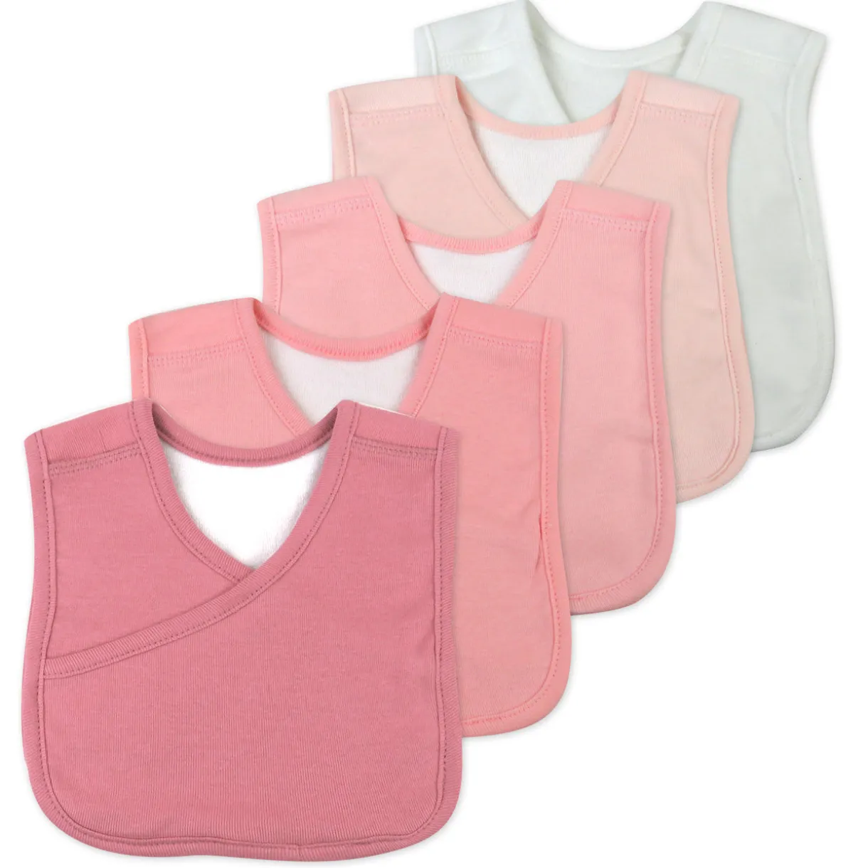5-Pack Organic Cotton 4 in 1 Reversible Bibs