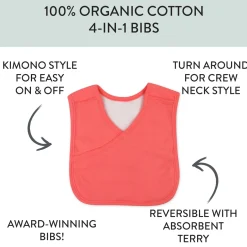 5-Pack Organic Cotton 4 in 1 Reversible Bibs