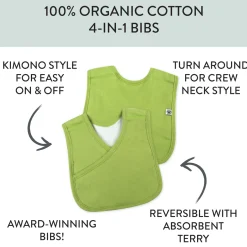 5-Pack Organic Cotton 4 in 1 Reversible Bibs