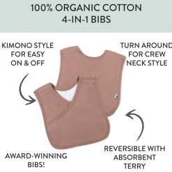 5-Pack Organic Cotton 4 in 1 Reversible Bibs