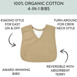 5-Pack Organic Cotton 4 in 1 Reversible Bibs