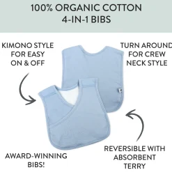 5-Pack Organic Cotton 4 in 1 Reversible Bibs