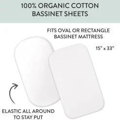 2-Pack Organic Cotton Bassinet Sheets