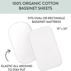 2-Pack Organic Cotton Bassinet Sheets