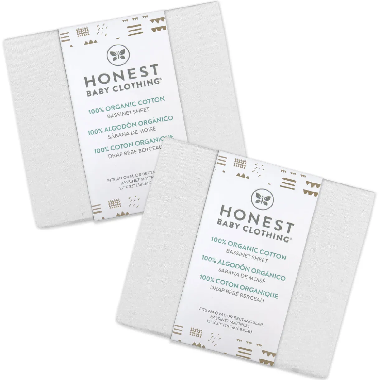 2-Pack Organic Cotton Bassinet Sheets