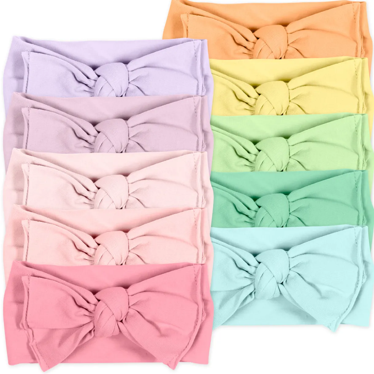 10-Pack Organic Cotton Bow Headbands