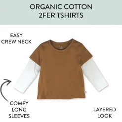 3-Pack Organic Cotton 2fer T-Shirts