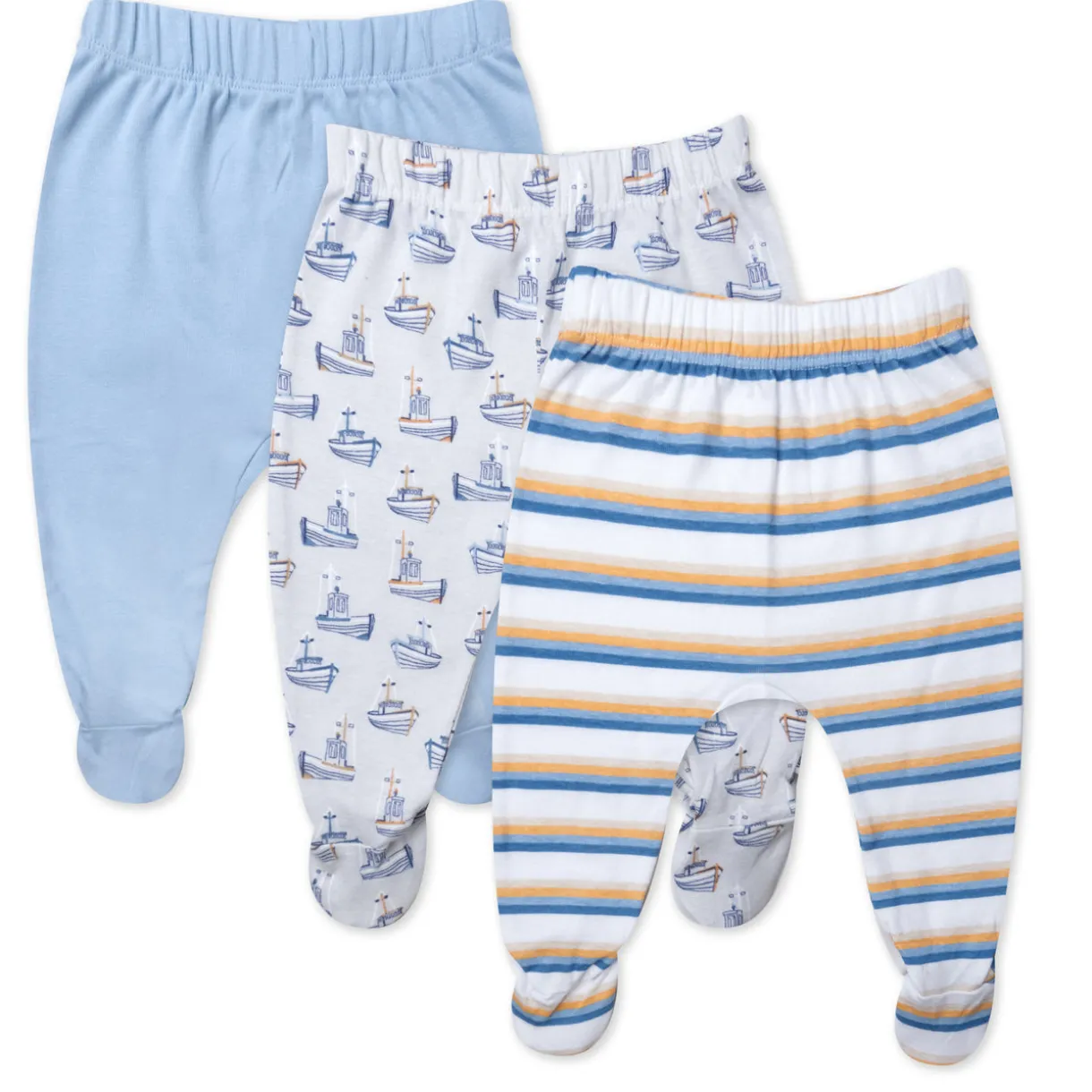 3-Pack Organic Cotton Footed Pants