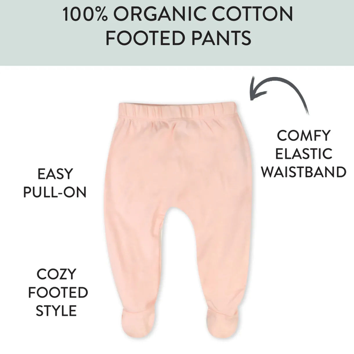 3-Pack Organic Cotton Footed Pants