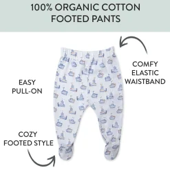 3-Pack Organic Cotton Footed Pants