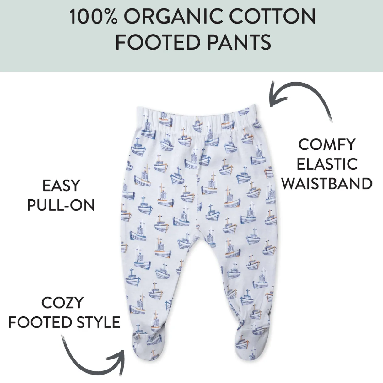 3-Pack Organic Cotton Footed Pants
