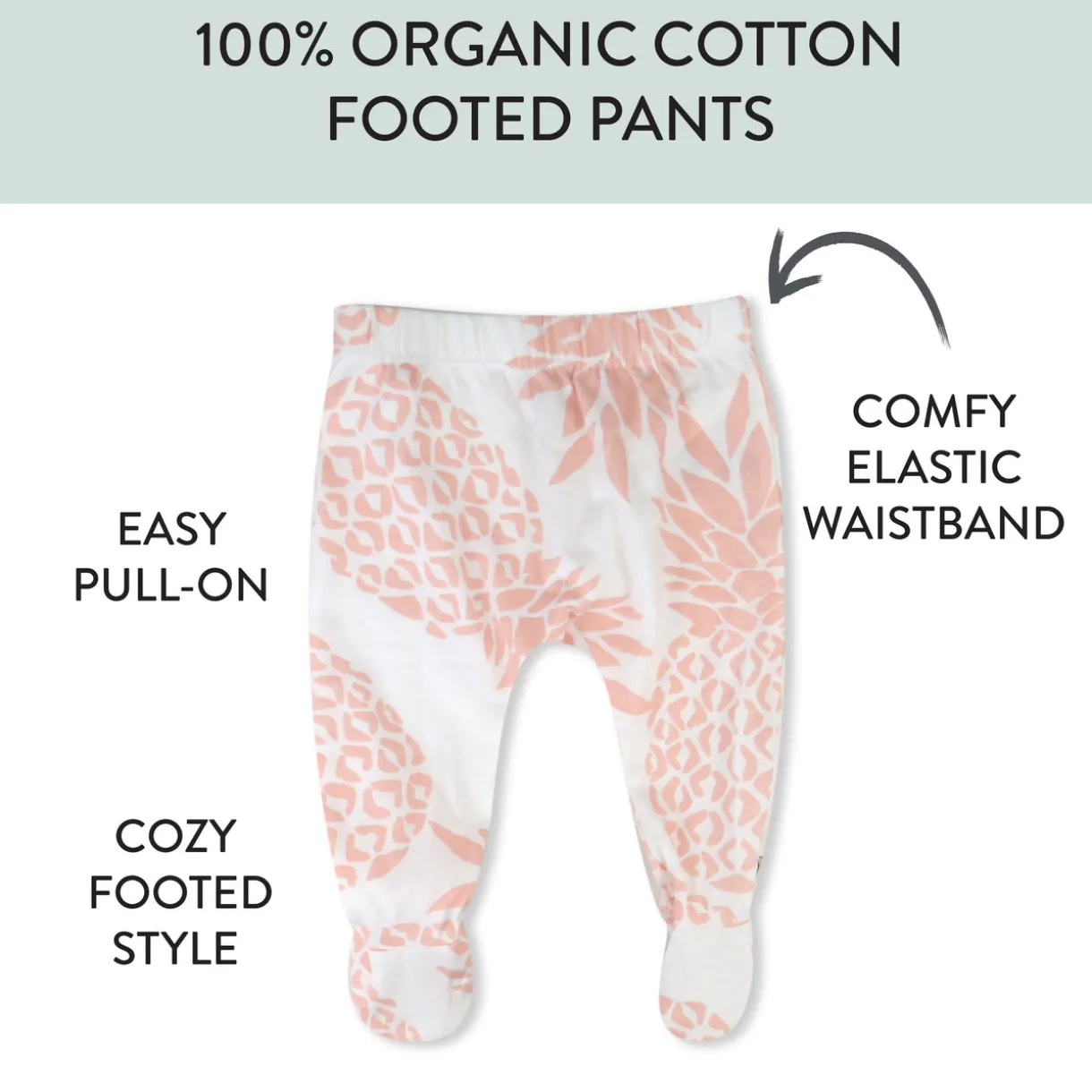 3-Pack Organic Cotton Footed Pants