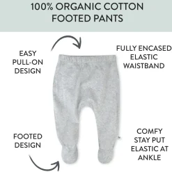2-Pack Organic Cotton Footed Pants