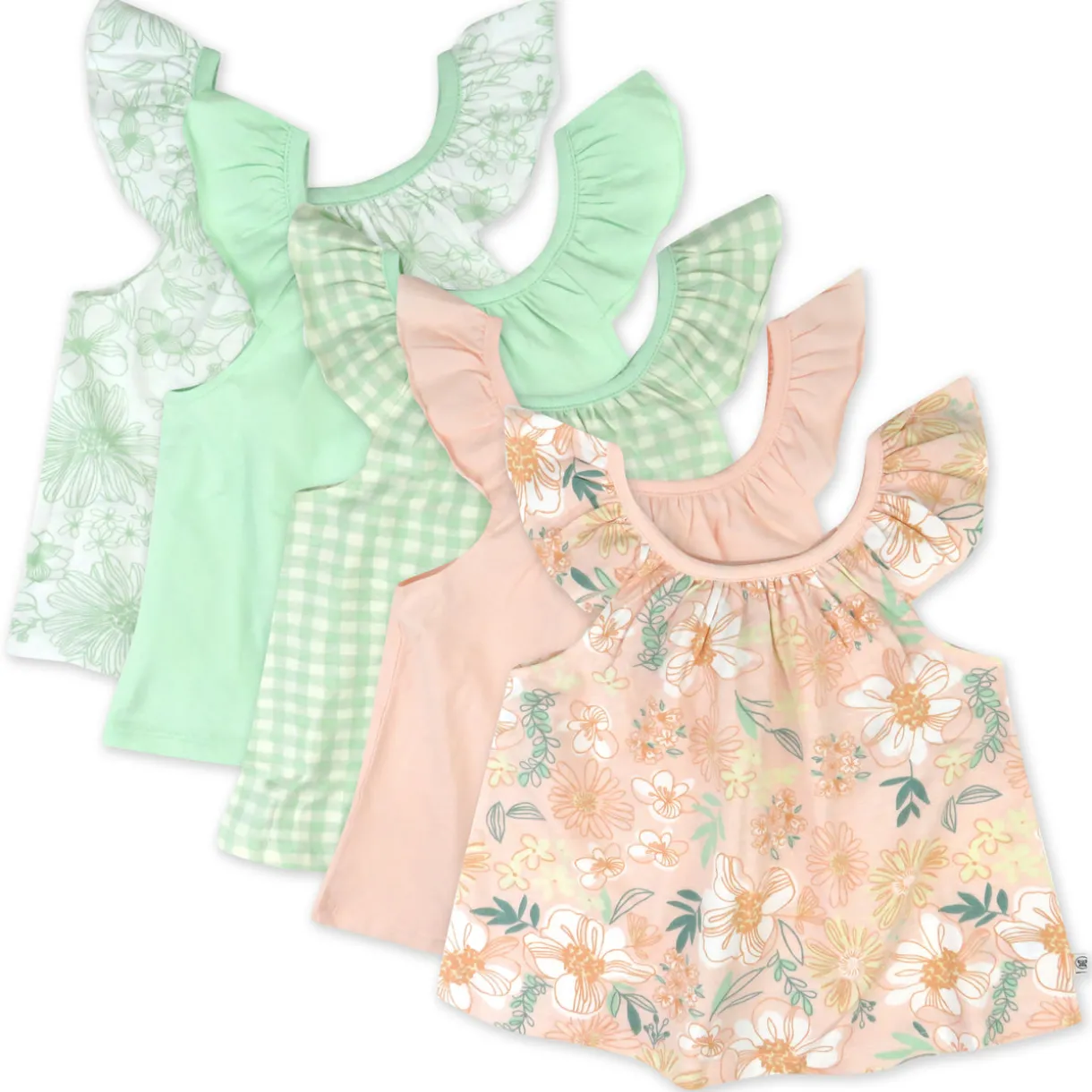5-Pack Organic Cotton Girls' Short Sleeve T-Shirts