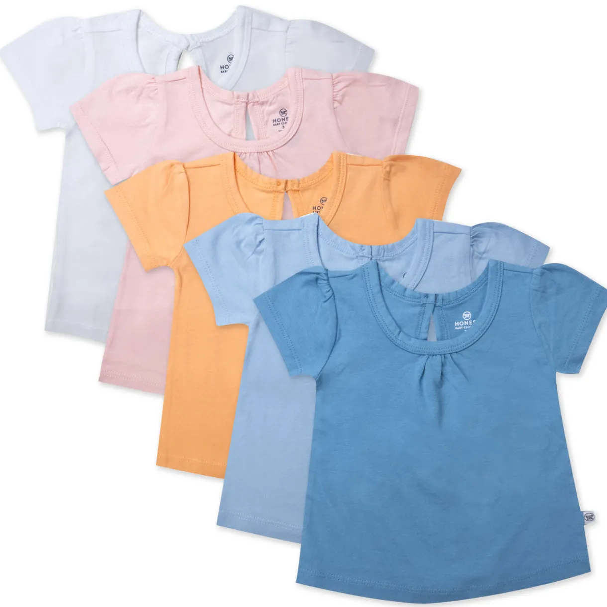5-Pack Organic Cotton Girls' Short Sleeve T-Shirts