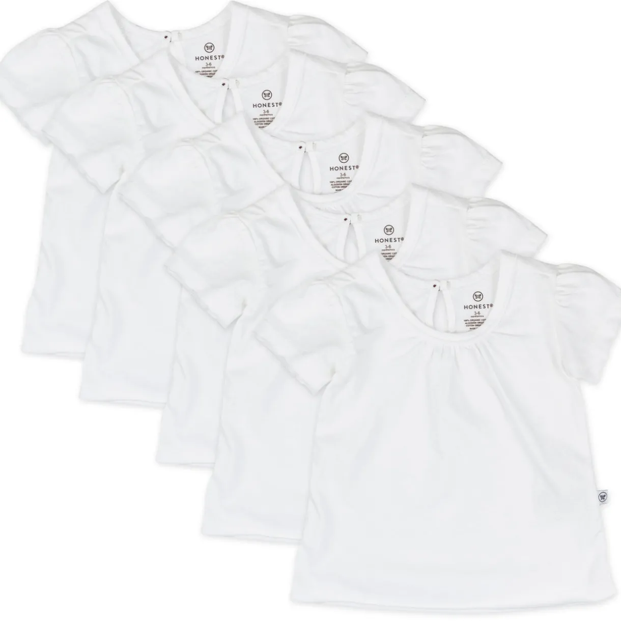 5-Pack Organic Cotton Girls' Short Sleeve T-Shirts