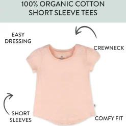 5-Pack Organic Cotton Girls' Short Sleeve T-Shirts