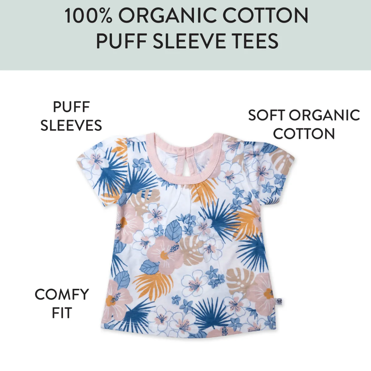 5-Pack Organic Cotton Girls' Short Sleeve T-Shirts