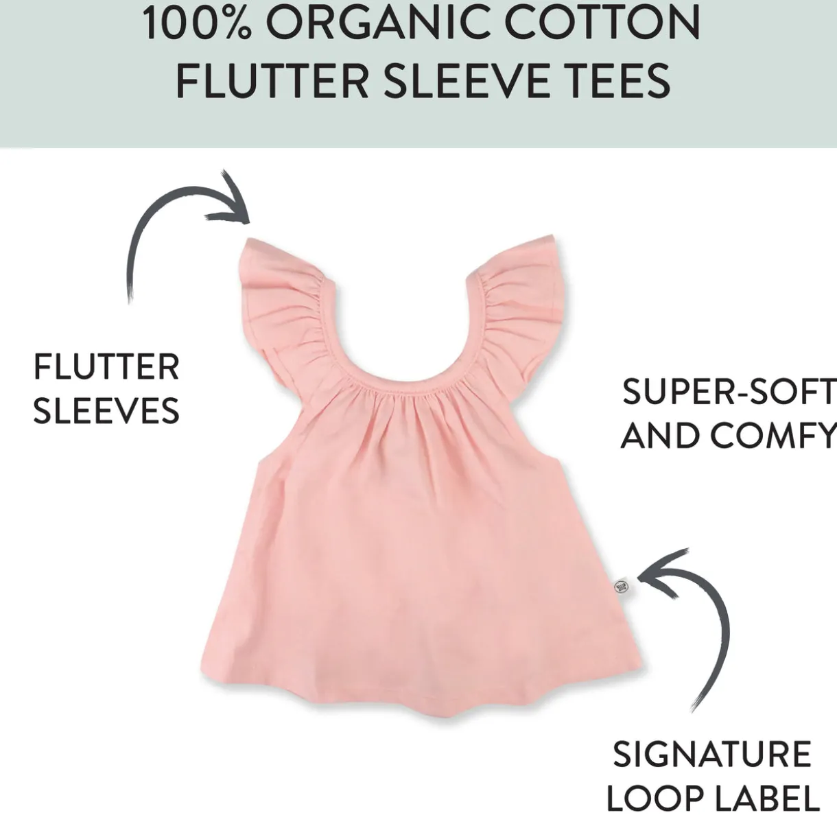 5-Pack Organic Cotton Girls' Short Sleeve T-Shirts