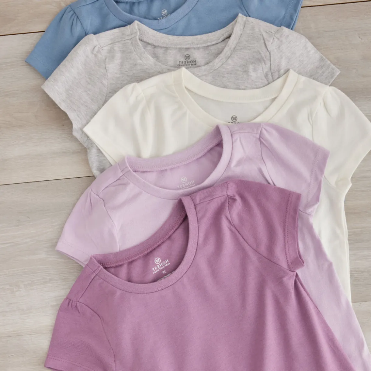 5-Pack Organic Cotton Girls' Short Sleeve T-Shirts