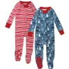 2-Pack Organic Cotton Holiday Snug-Fit Footed Pajamas