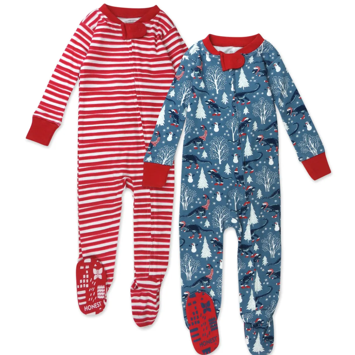 2-Pack Organic Cotton Holiday Snug-Fit Footed Pajamas