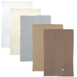 5-Pack Organic Cotton Knit Tri-fold Burp Cloths