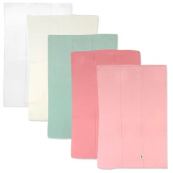 5-Pack Organic Cotton Knit Tri-fold Burp Cloths