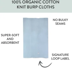 5-Pack Organic Cotton Knit Tri-fold Burp Cloths