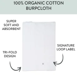 5-Pack Organic Cotton Knit Tri-fold Burp Cloths