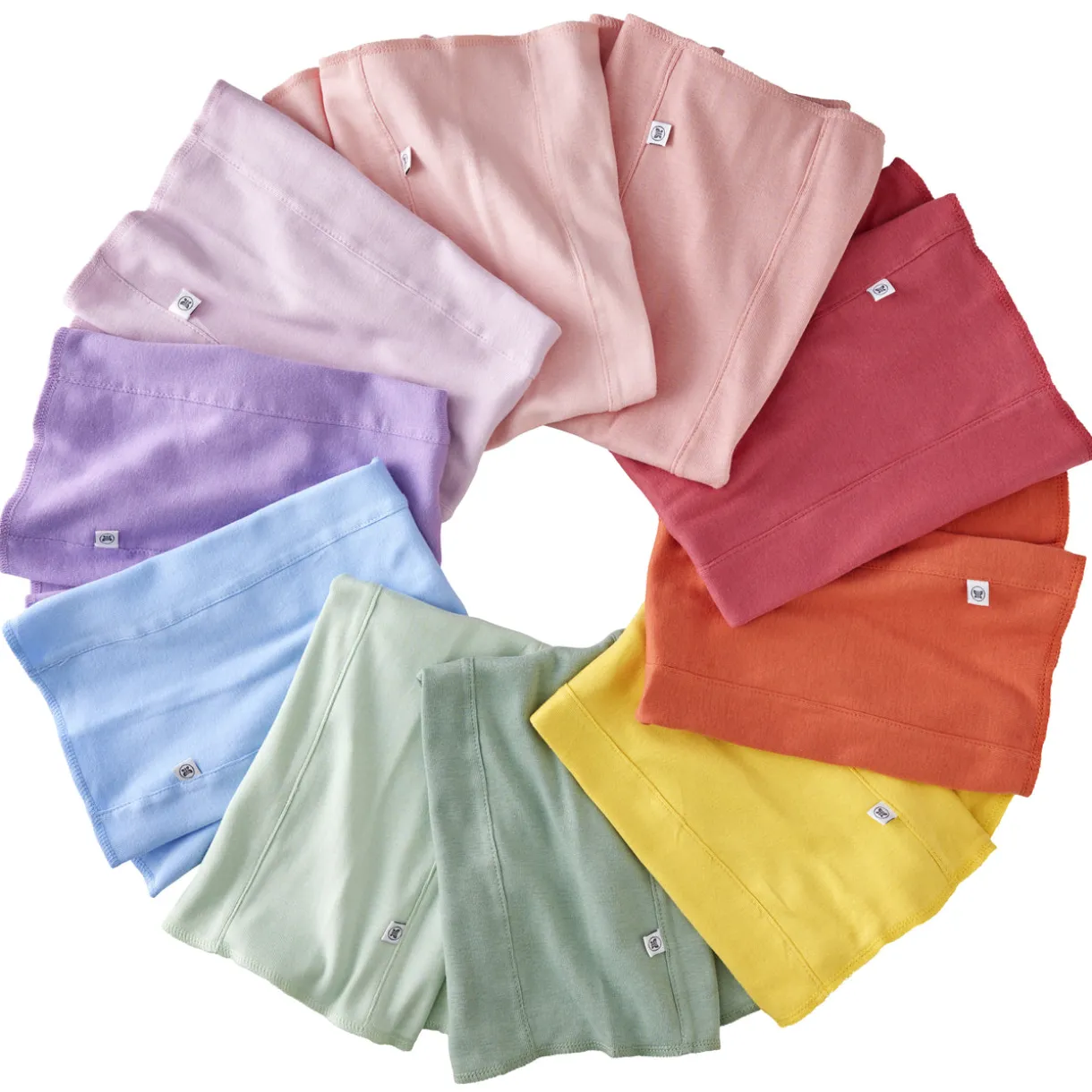 10-Pack Organic Cotton Knit Tri-fold Burp Cloths