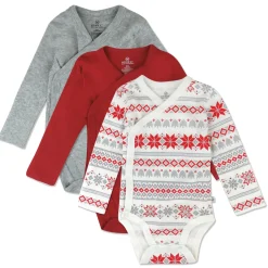 3-Pack Organic Cotton Long Sleeve Side-Snap Bodysuits