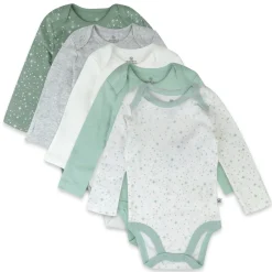 5-Pack Organic Cotton Long Sleeve Bodysuits