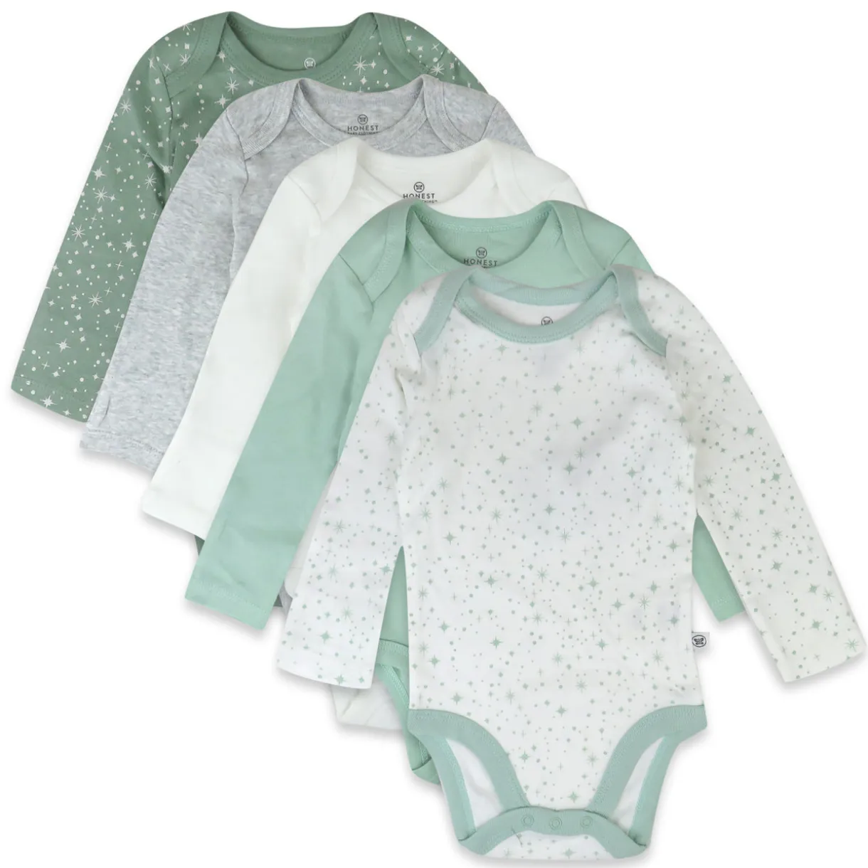 5-Pack Organic Cotton Long Sleeve Bodysuits