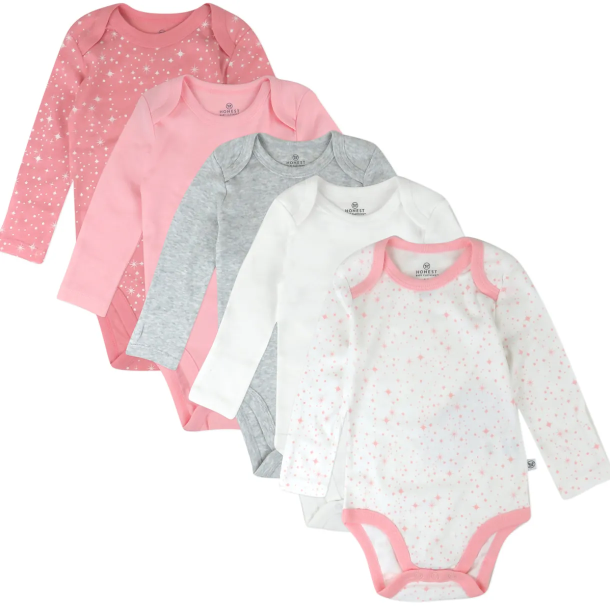 5-Pack Organic Cotton Long Sleeve Bodysuits