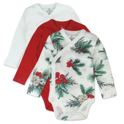 3-Pack Organic Cotton Long Sleeve Side-Snap Bodysuits