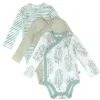 3-Pack Organic Cotton Long Sleeve Side-Snap Bodysuits