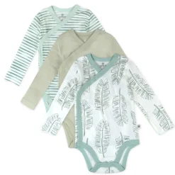 3-Pack Organic Cotton Long Sleeve Side-Snap Bodysuits