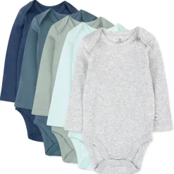 5-Pack Organic Cotton Long Sleeve Bodysuits