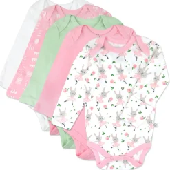 5-Pack Organic Cotton Long Sleeve Bodysuits