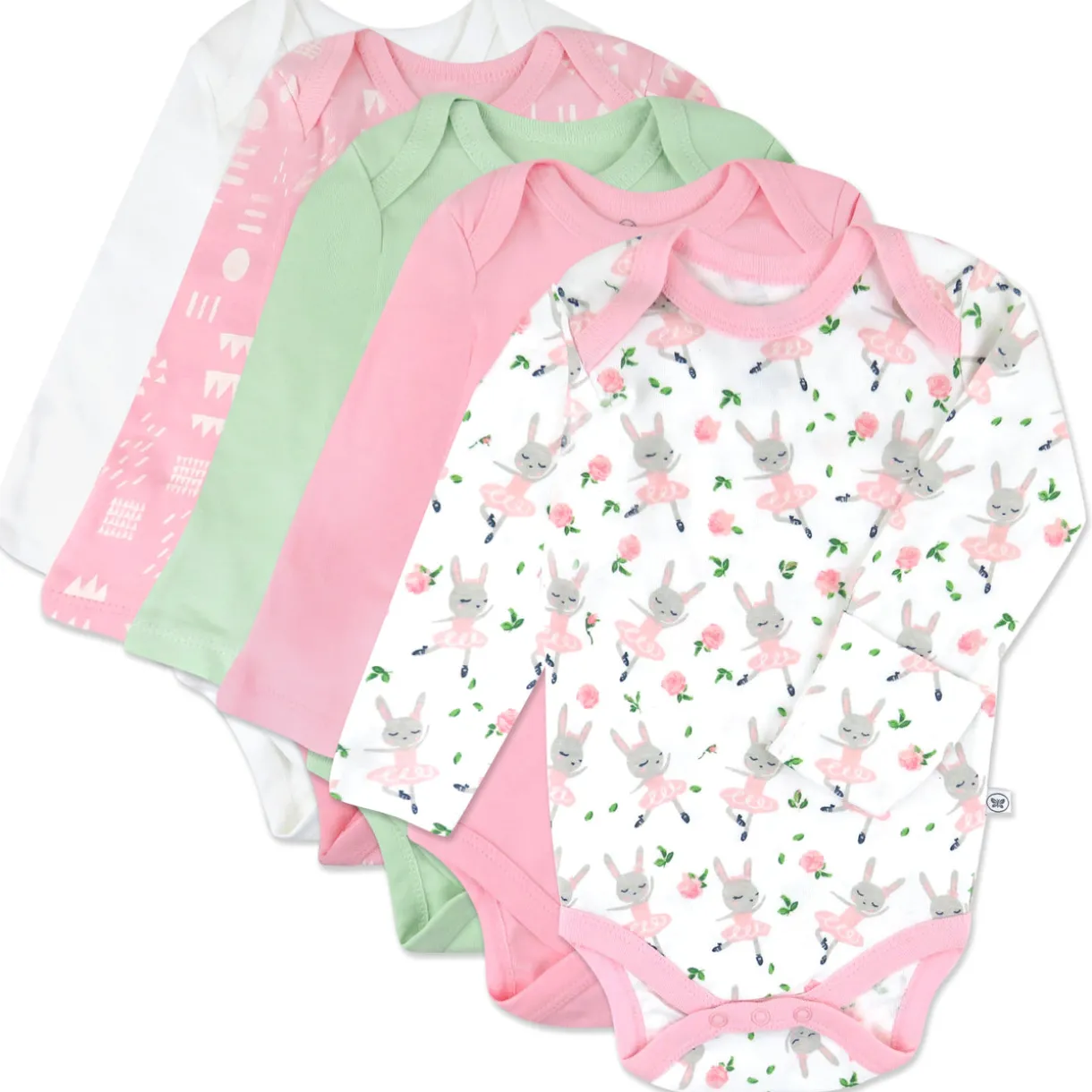 5-Pack Organic Cotton Long Sleeve Bodysuits