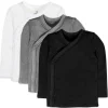 3-Pack Organic Cotton Long Sleeve Side-Snap Tops
